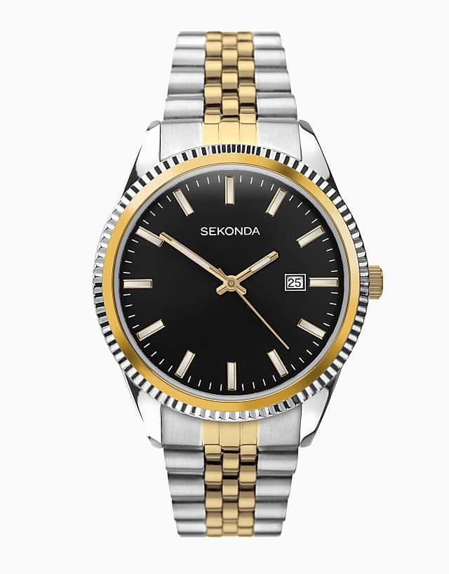 asos Sekonda Classic men's 40mm king watch in black