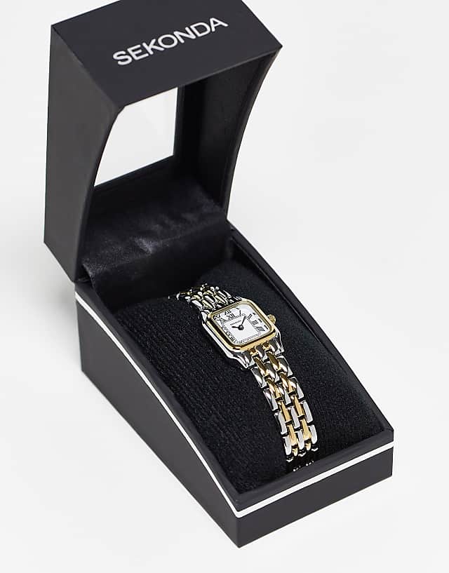 Asos Sekonda Classic Mixed Metal Watch In Silver/gold
