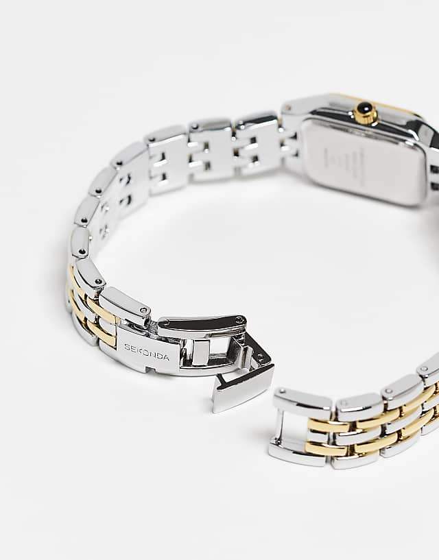 Asos Sekonda Classic Mixed Metal Watch In Silver/gold