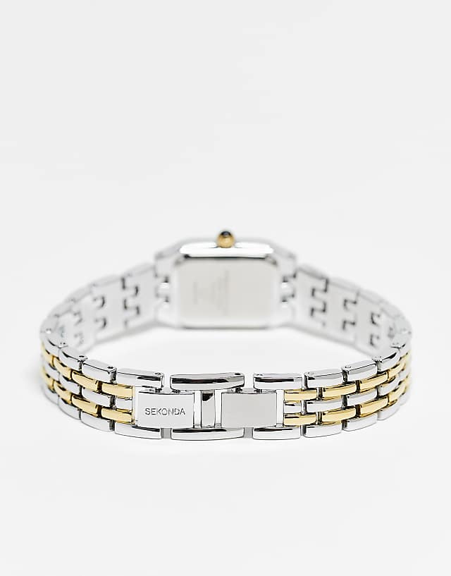 Asos Sekonda Classic Mixed Metal Watch In Silver/gold