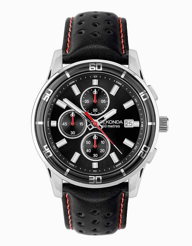 asos Sekonda Midnight mens 44mm analogue watch in black
