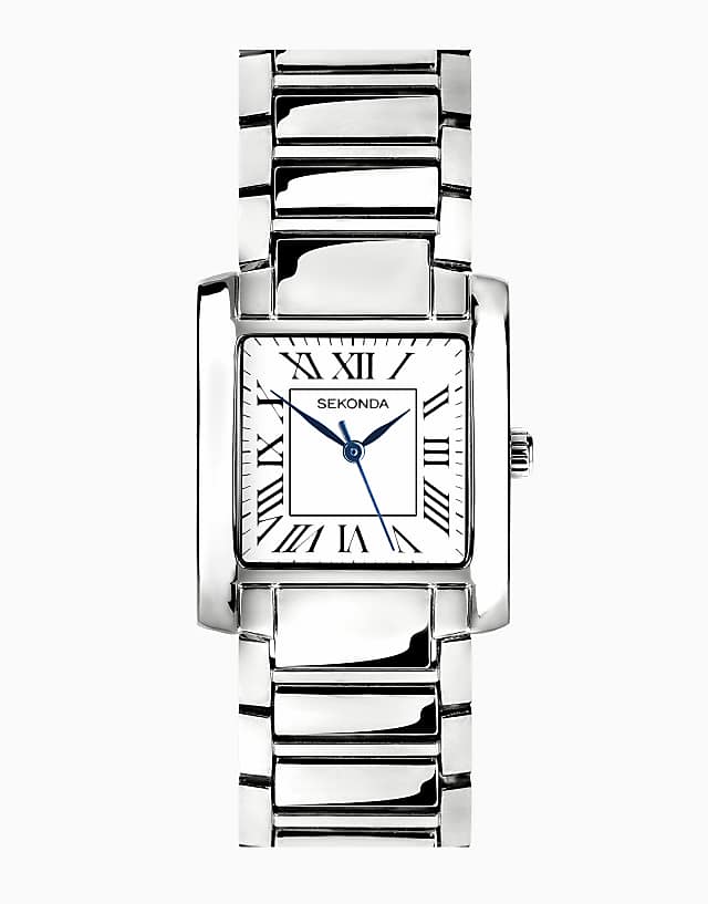asos Sekonda Montreal mens 30mm analogue watch in silver