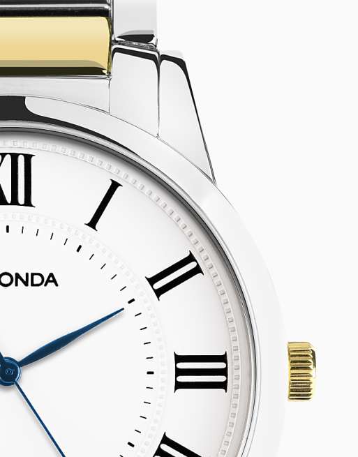 Asos Sekonda Sekonda Beaumont 40mm Round Two Tone Watch In Silver