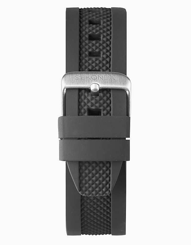 Asos Sekonda Sekonda Titan 42mm Round Silver Watch In Black
