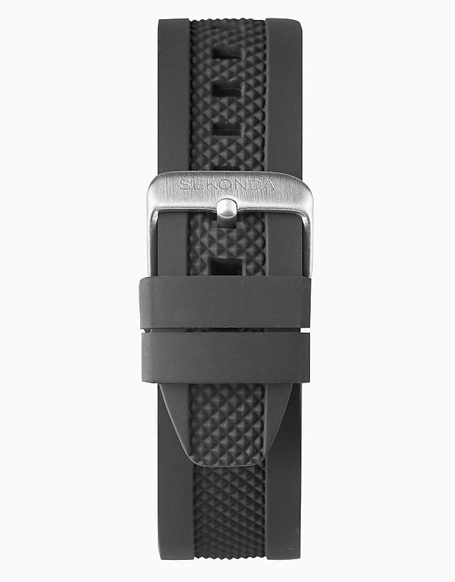 Asos Sekonda Sekonda Titan 43mm Round Silver Watch In Black