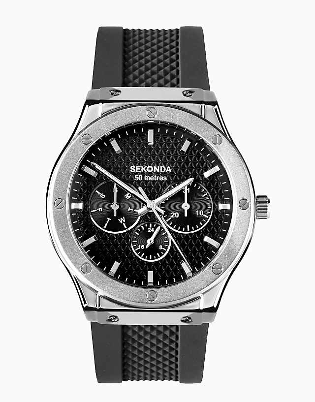 asos Sekonda Titan mens 42mm analogue watch in silver