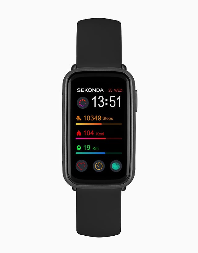 asos Sekonda Track unisex 26mm smartwatch watch in black