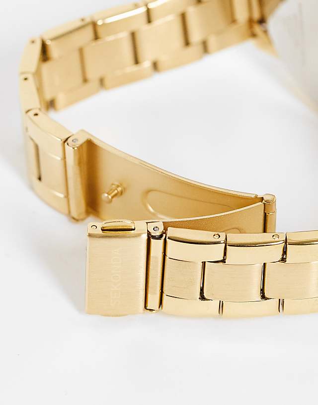 Asos Sekonda Unisex Bracelet Watch With Blue Dial In Gold
