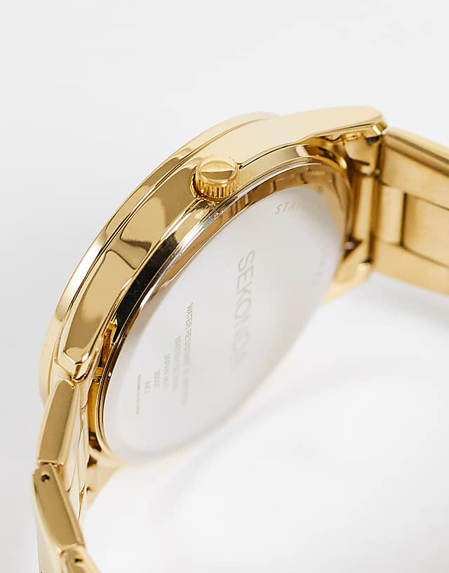 Asos Sekonda Unisex Bracelet Watch With Blue Dial In Gold