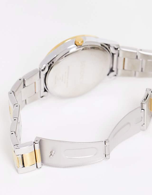 Asos Sekonda Unisex Bracelet Watch With Gold Dial In Mixed Metal