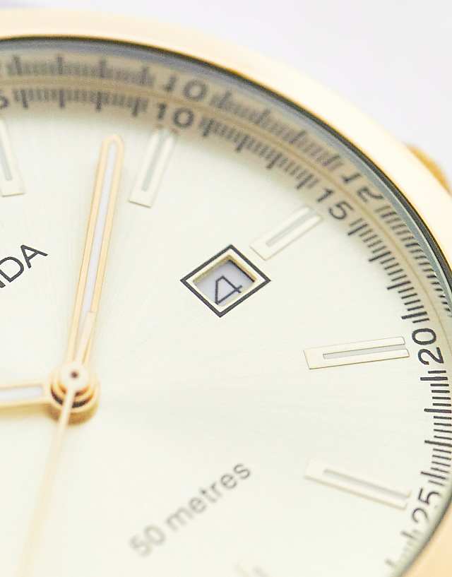 Asos Sekonda Unisex Bracelet Watch With Gold Dial In Mixed Metal