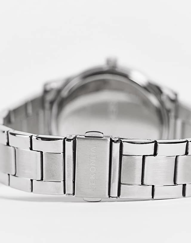 Asos Sekonda Unisex Bracelet Watch With White Dial In Silver