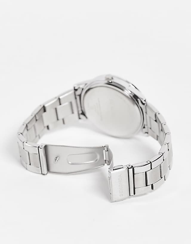 Asos Sekonda Unisex Bracelet Watch With White Dial In Silver
