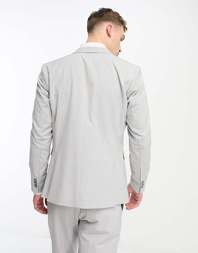 Asos Selected Homme Slim Fit Suit Jacket In Light Grey