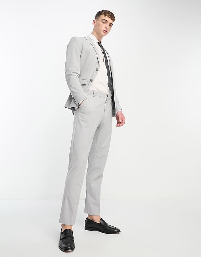 Asos Selected Homme Slim Fit Suit Jacket In Light Grey