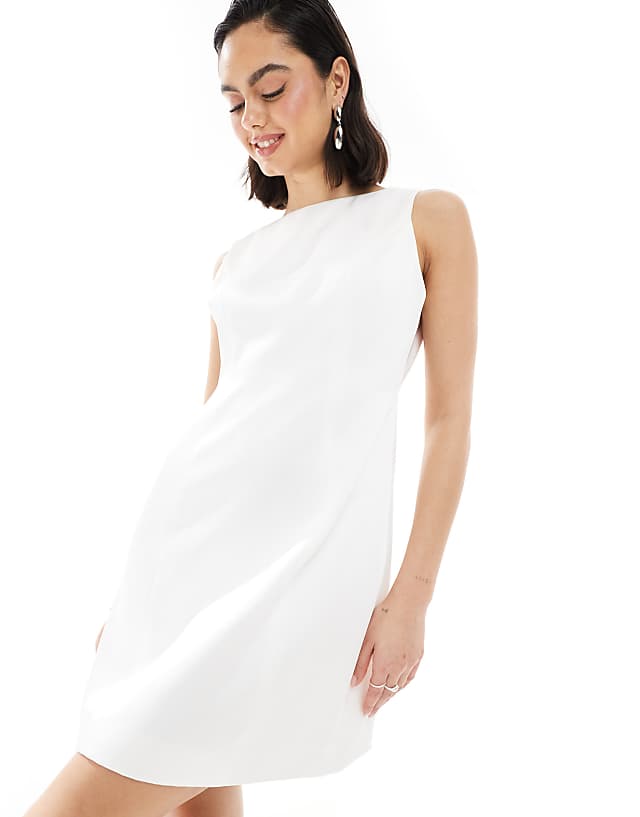 Asos Six Stories Bridal Seam Detail Mini Dress In Ivory