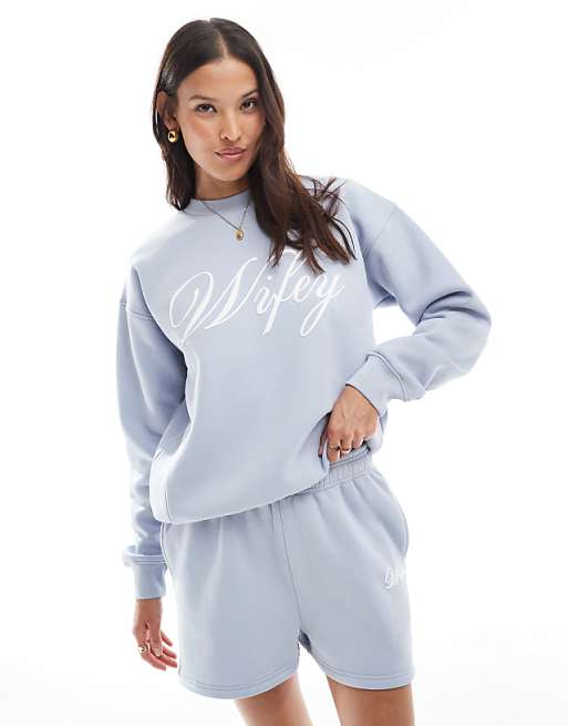 Asos Six Stories Wifey Shorts Co-ord In Something Blue