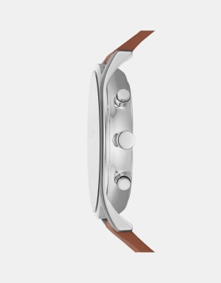 Asos Skagen Men's Holst Chronograph Silver Stainless Steel Watch- BROWN