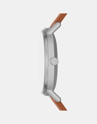 Asos Skagen Men's Kuppel Two-hand Sub-second Silver Stainless Steel Watch- BROWN