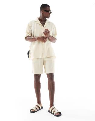 Asos Sol Beach Soft Touch Beach Co-ord In Light Brown