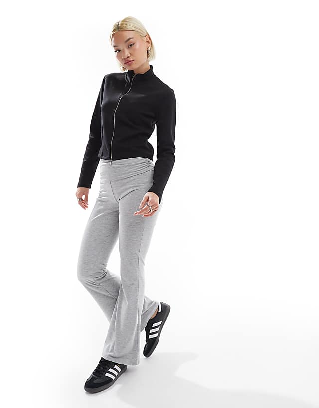 Asos Stradivarius Soft Touch Zip Through Track Jacket In Black