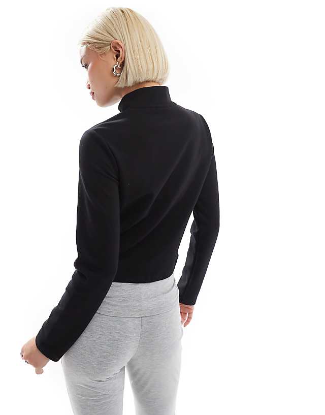 Asos Stradivarius Soft Touch Zip Through Track Jacket In Black