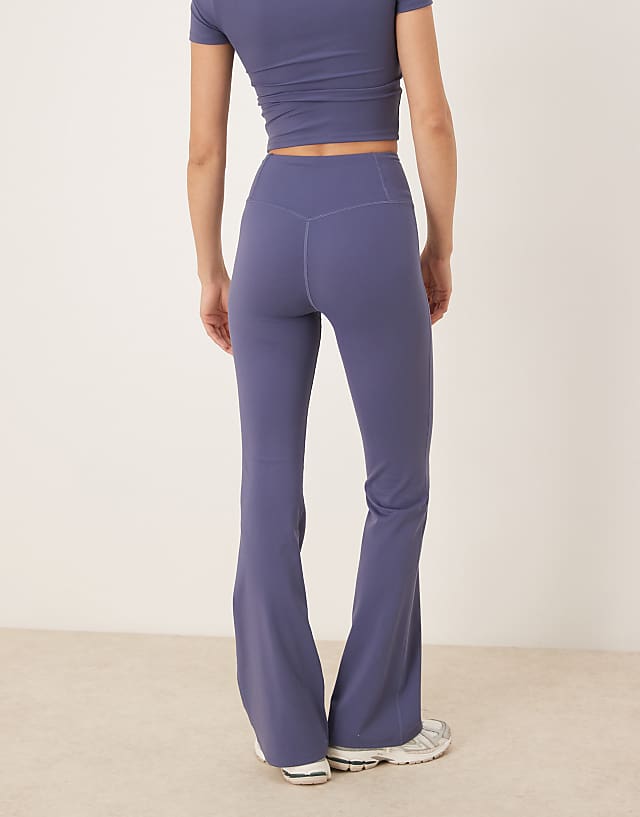 Asos Tala SkinLuxe V-waist High Waisted Flared Legging In Blue