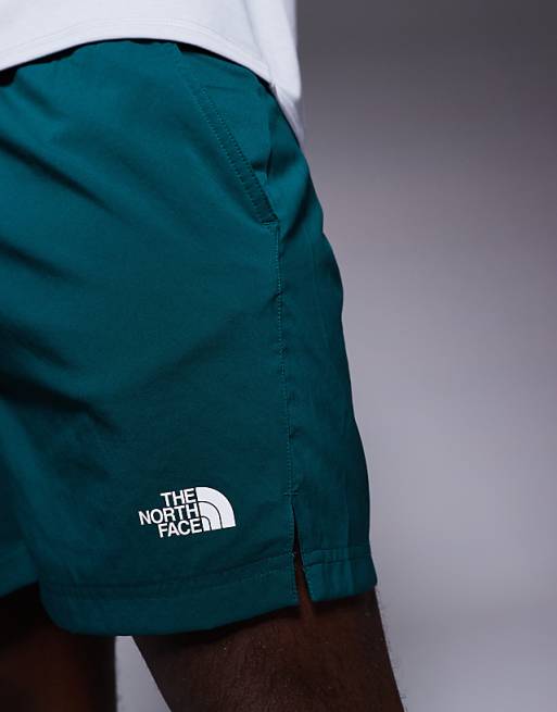 Asos The North Face 24/7 5"" Logo Shorts In Dark Green