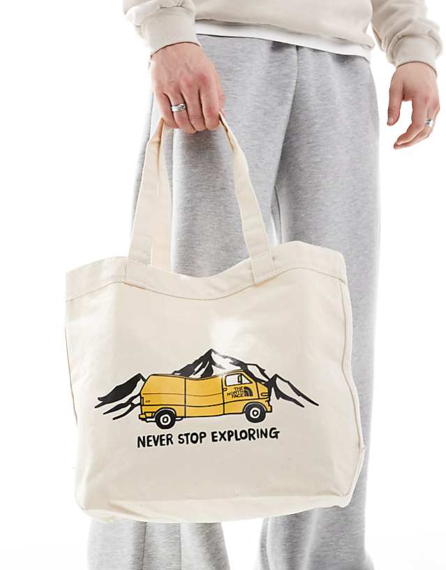 asos The North Face Camper Van logo tote bag in ecru