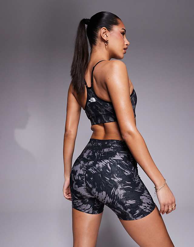 Asos The North Face Flex Logo 5"" Legging Shorts In Waterfall Print