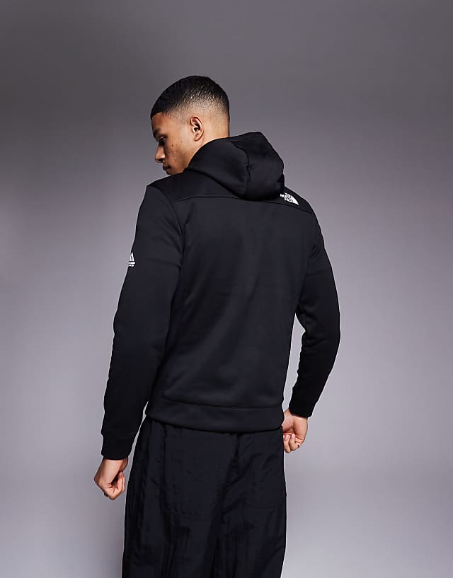 Asos The North Face Mountain Athletics Full Zip Logo Hoodie In Black