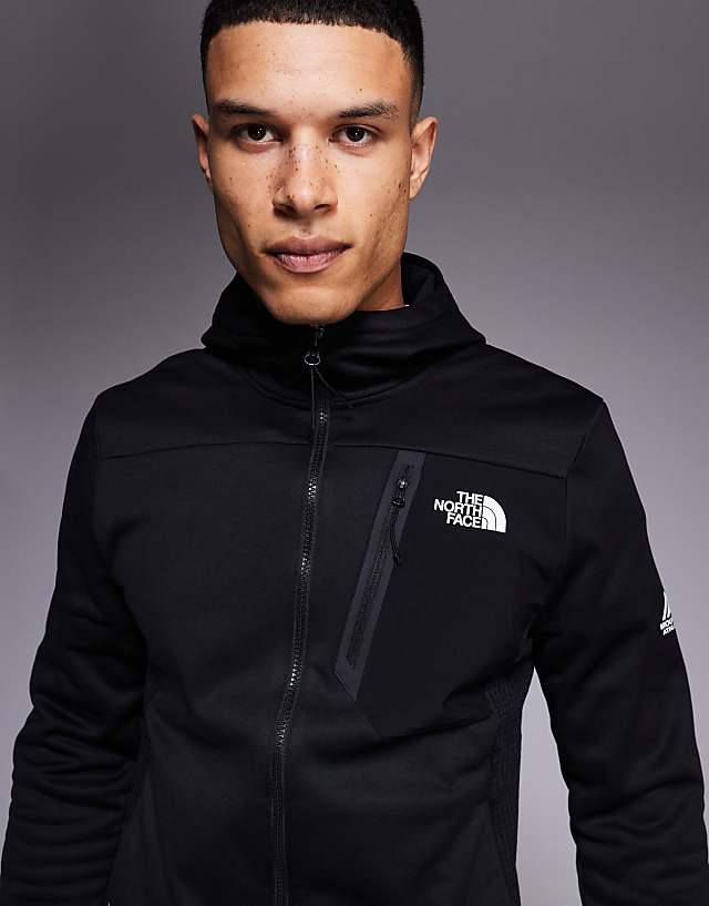 Asos The North Face Mountain Athletics Full Zip Logo Hoodie In Black