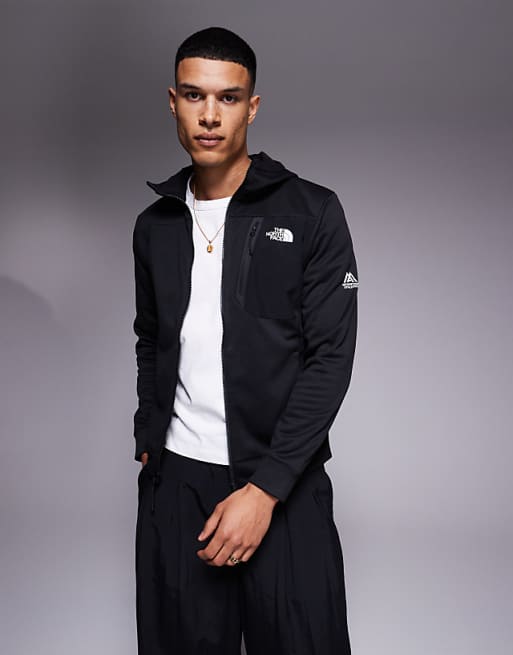 asos The North Face Mountain Athletics full zip logo hoodie in black