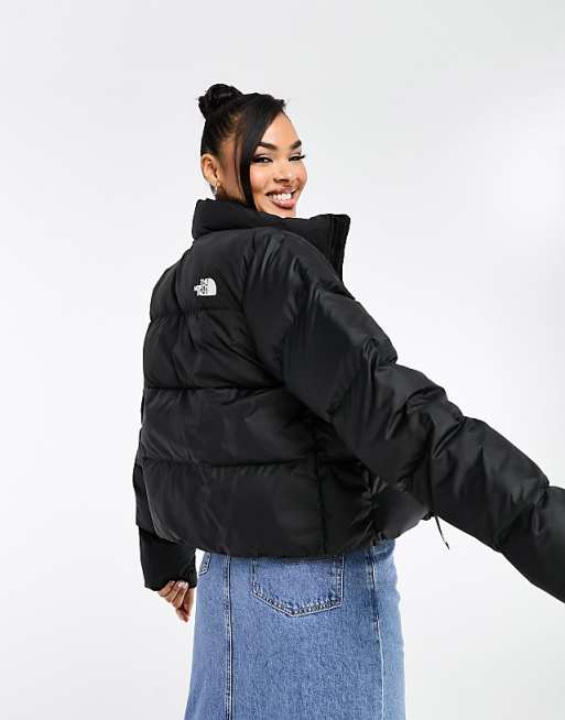 Asos The North Face Saikuru Cropped Puffer Jacket In Black