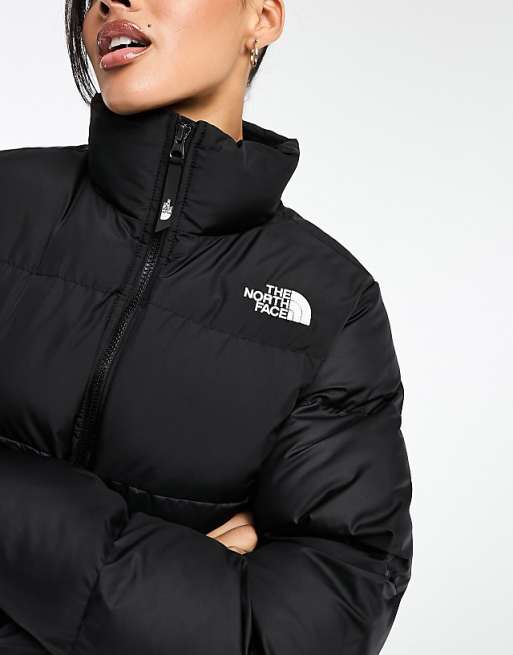 Asos The North Face Saikuru Cropped Puffer Jacket In Black