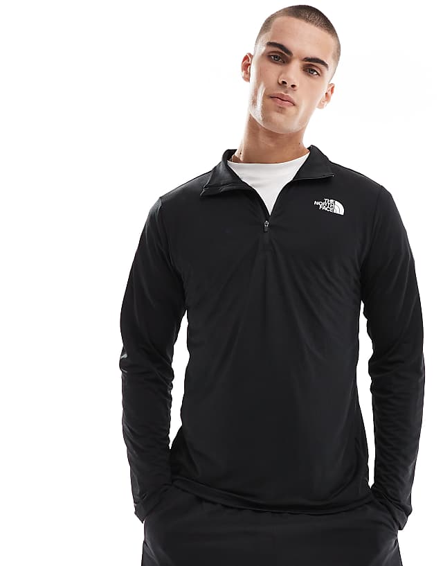asos The North Face Training 24/7 1/4 zip logo top in black