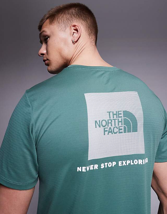 Asos The North Face Training 24/7 Box NSE Backprint T-shirt In Green