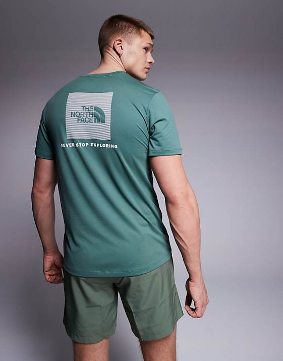 asos The North Face Training 24/7 Box NSE backprint t-shirt in green