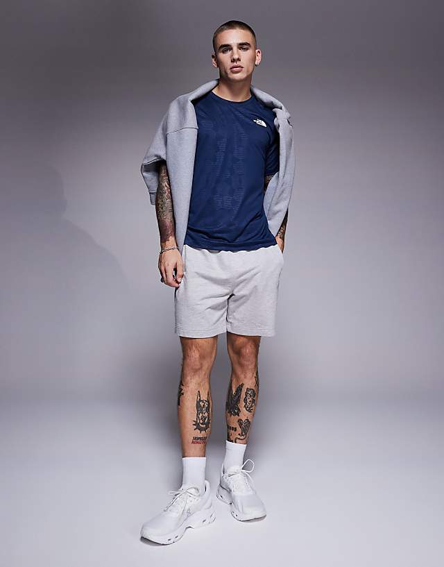 Asos The North Face Training 24/7 Embossed Print Logo T-shirt In Navy