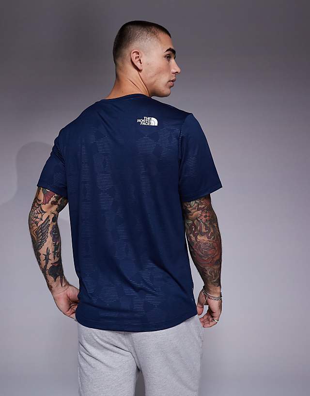 Asos The North Face Training 24/7 Embossed Print Logo T-shirt In Navy
