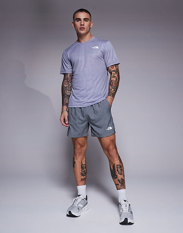 Asos The North Face Training 24/7 Embossed Print Logo T-shirt In Grey