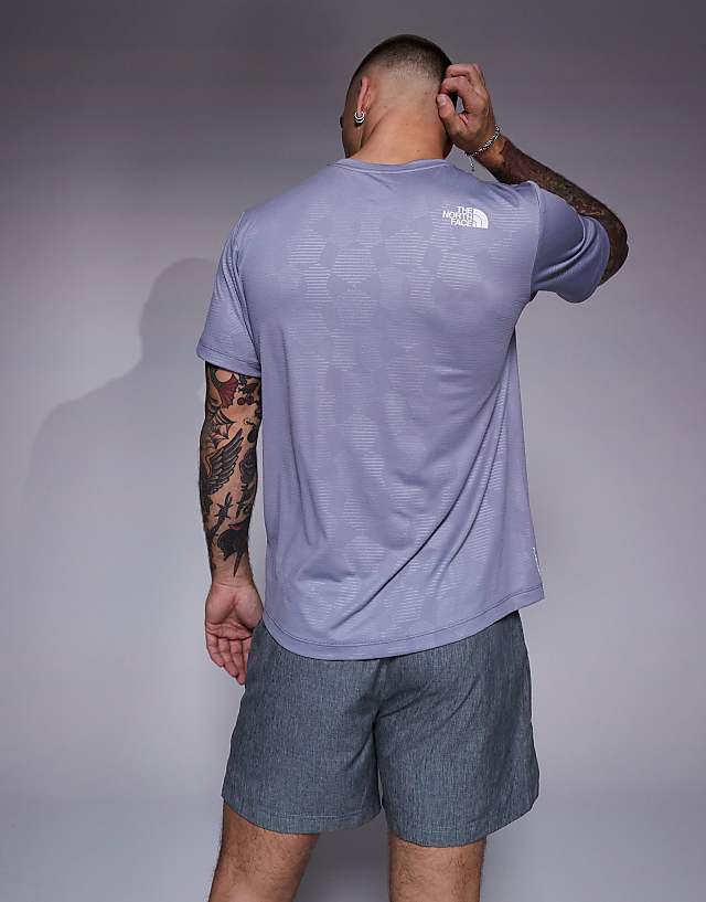Asos The North Face Training 24/7 Embossed Print Logo T-shirt In Grey