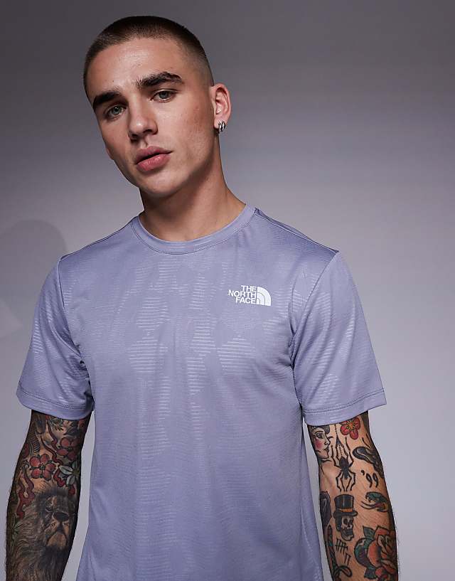 asos The North Face Training 24/7 embossed print logo t-shirt in grey
