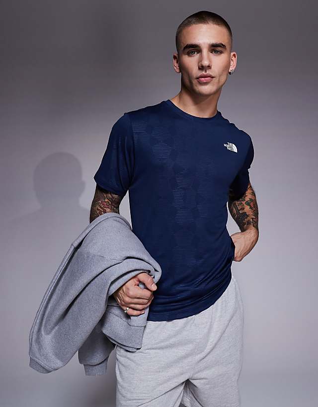 asos The North Face Training 24/7 embossed print logo t-shirt in navy