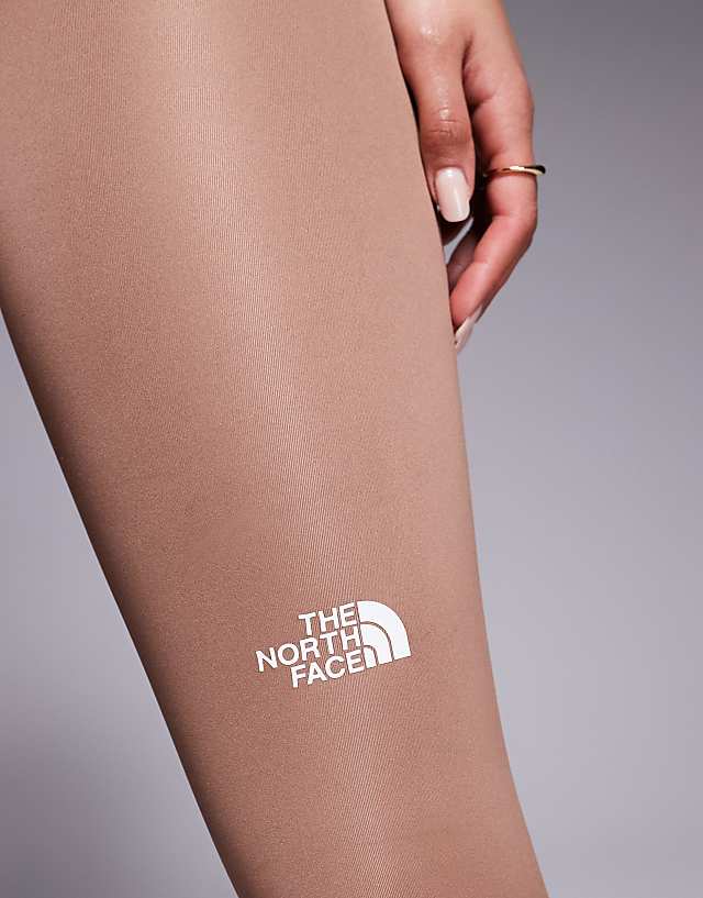 Asos The North Face Training Flex Logo Ankle Leggings In Brown