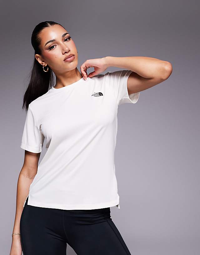 asos The North Face Training Flex logo t-shirt in off white