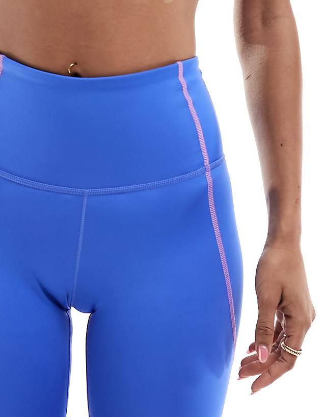 Asos The North Face Training Hakuun Contour Seam High Waist Legging Shorts In Blue