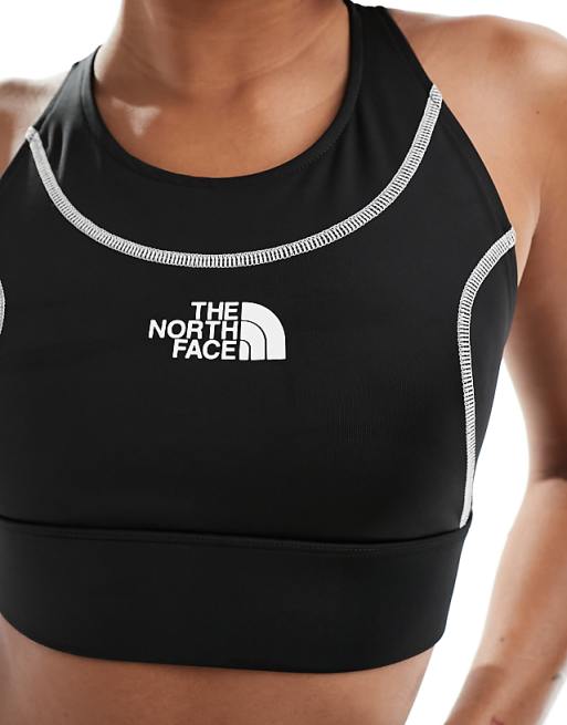 Asos The North Face Training Hakuun Contour Seam Mid Support Sports Bra In Black