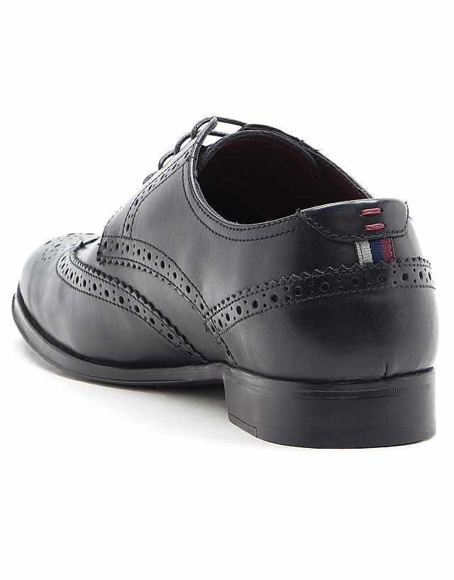 Asos THOMAS CRICK BANKS Brogue Derby Formal Leather Shoes In Black