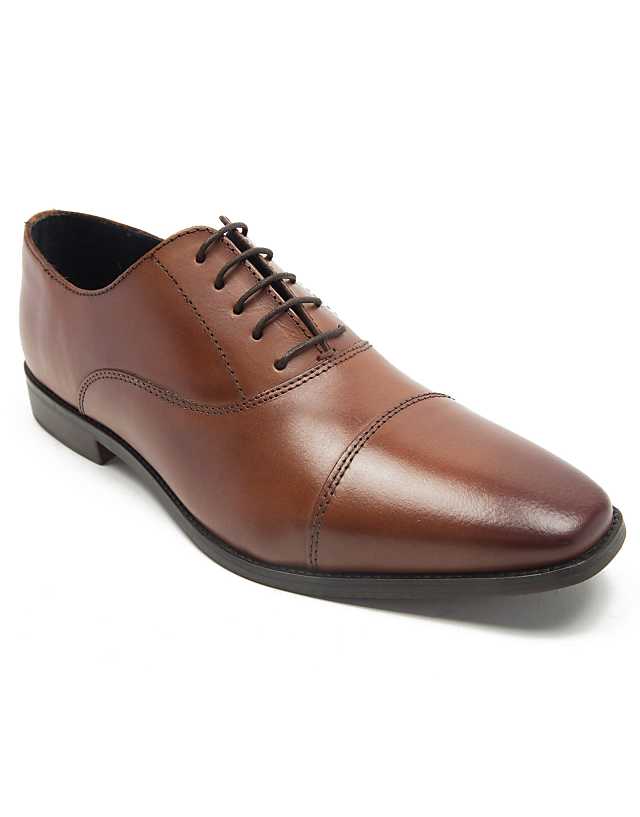 asos THOMAS CRICK FAGEN oxford formal leather lace-up shoes in tan